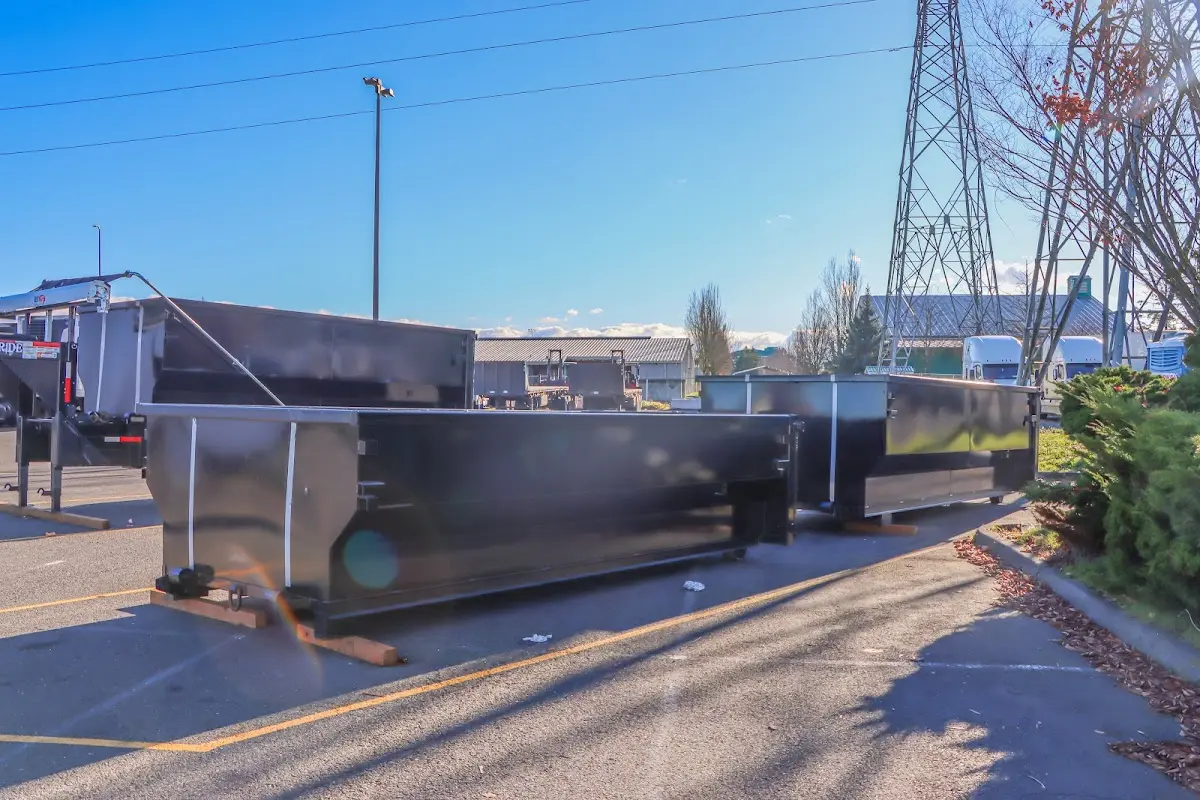 Roll-off dumpster ready for waste disposal at job site for 12 Yard Dumpster Rental in Winfield